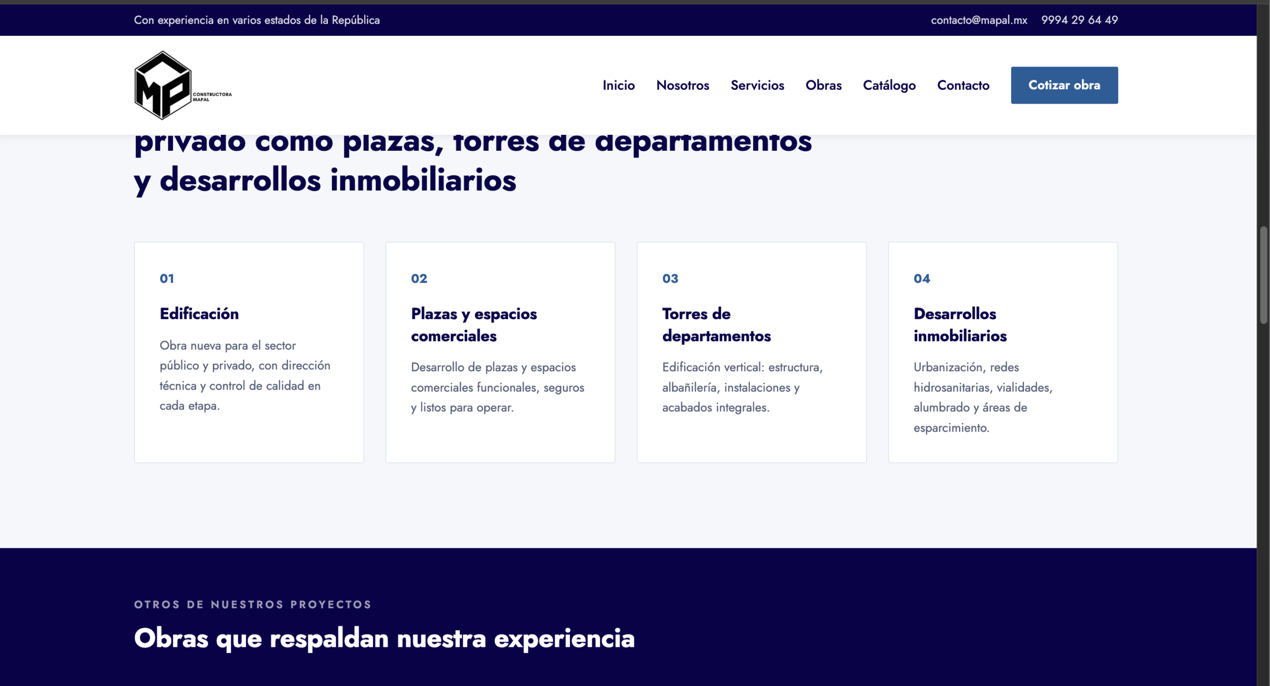 Servicios y desarrollos de MAPAL